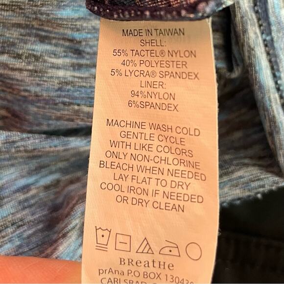 Prana Amaya Soft knit Racerback Activewear Dress SpaceDye Blue comfy womens L - Picture 11 of 11